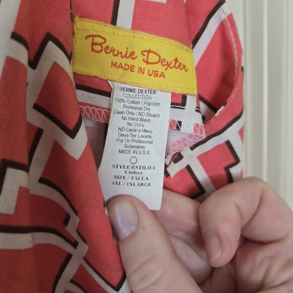 Bernie Dexter fit and flare sundress coral white print, size PLUS 1X XXL - Picture 4 of 4